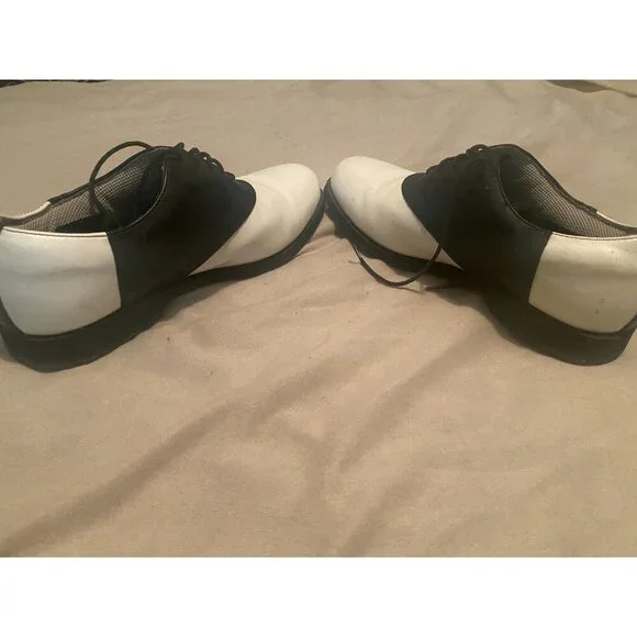 Wolverine Shoes Men's Golf Athletic Size 10M White Black Lace Spikes - Picture 8 of 8